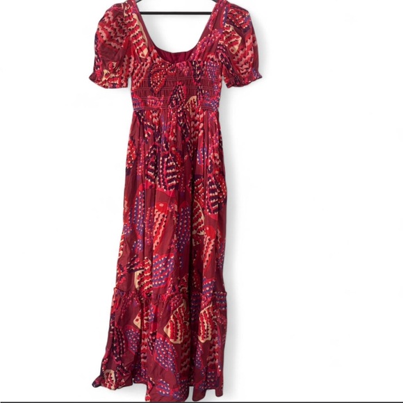 FARM Rio x Anthropologie Printed Puff Sleeve Maxi Dress with Pockets - Picture 5 of 6